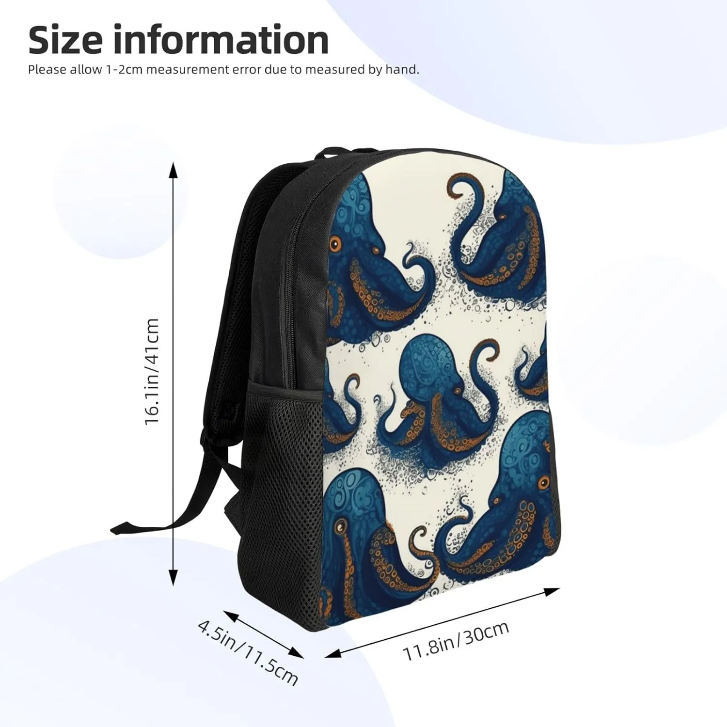 Travel Backpack for Women Men Lightweight 17 inch Laptop Bag Tentacles octopus Backpack Casual Daypack