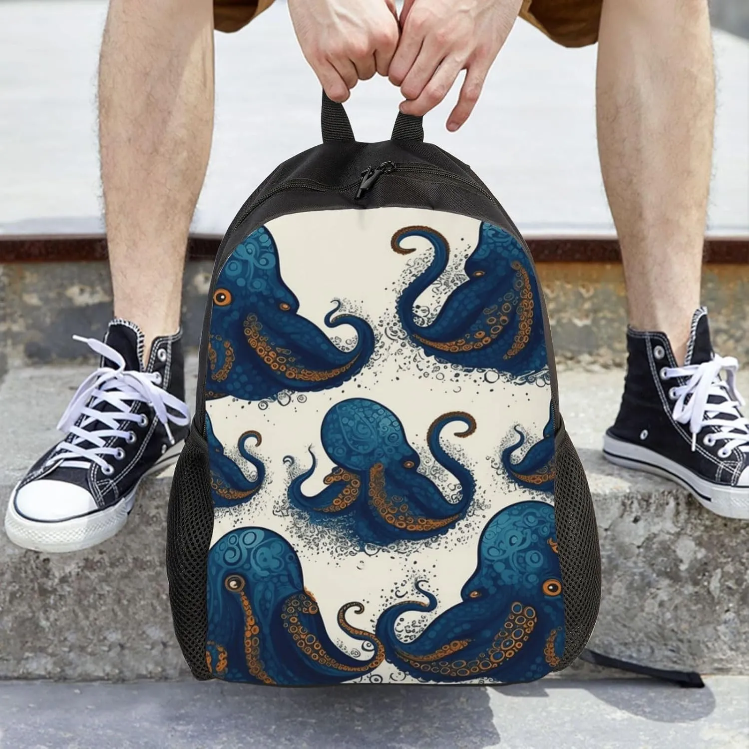 Travel Backpack for Women Men Lightweight 17 inch Laptop Bag Tentacles octopus Backpack Casual Daypack