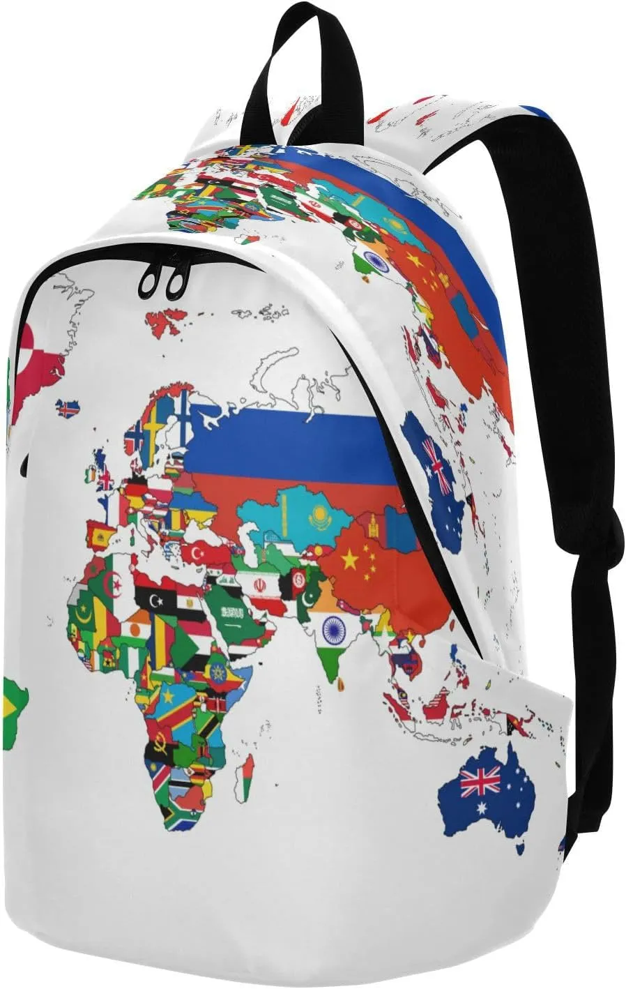 Travel Backpack Laptop Backpack College Computer Bag Gift National Flag World Map for Men & Women