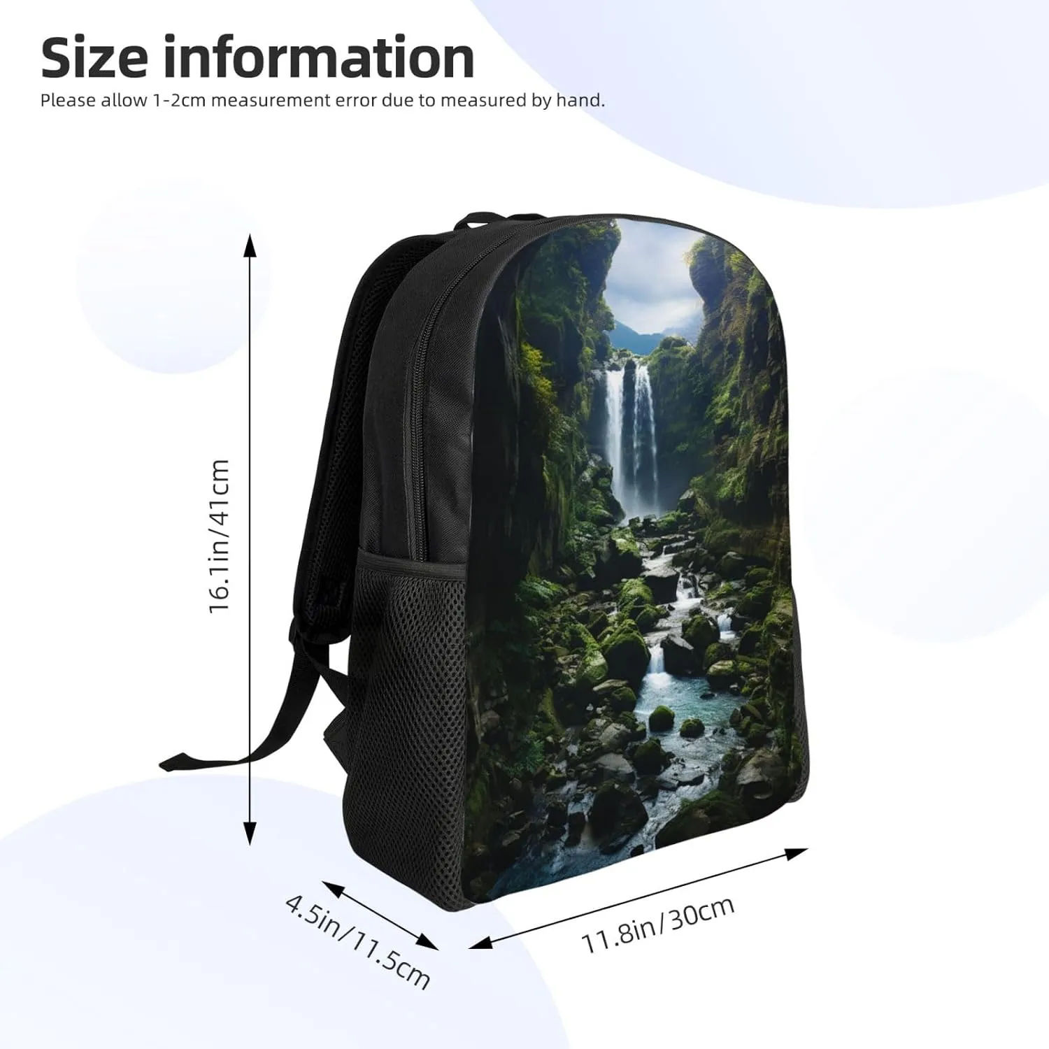 Travel Backpack Waterfall cliff Carry on Backpack Lightweight Business 16inches Laptop Backpack for Men Women