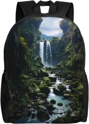 Travel Backpack Waterfall cliff Carry on Backpack Lightweight Business 16inches Laptop Backpack for Men Women