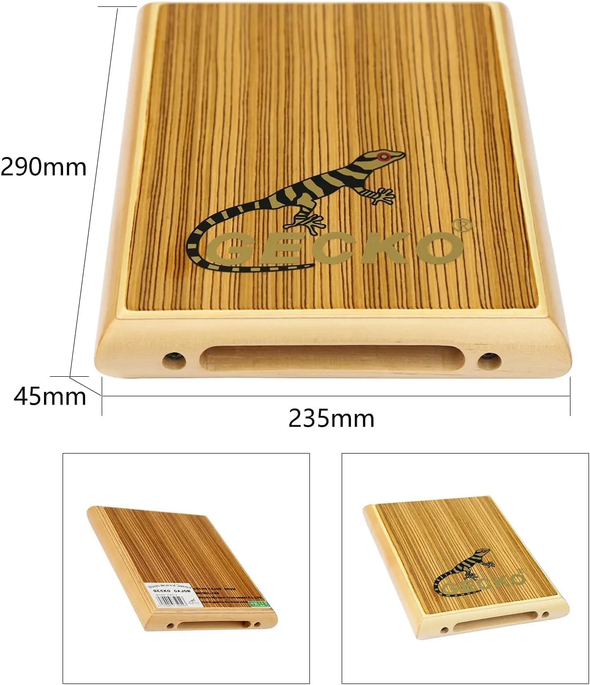 Travel Cajon Box Drum, Wooden Percussion Musical Instrument, Basic Cajon with Adjustable Strings and a Carrying Bag.
