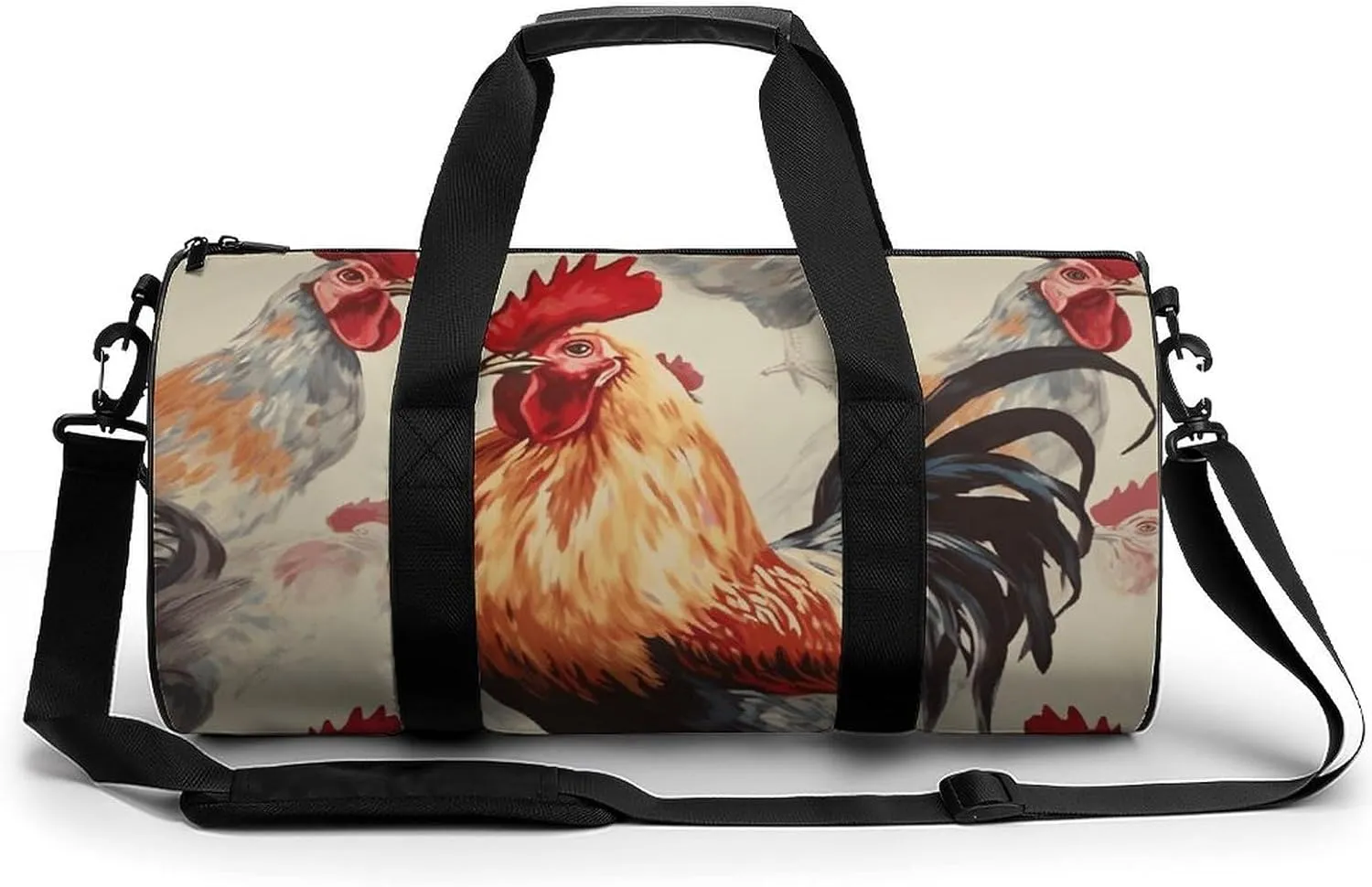 Travel Duffel Bag for Men And Women,Animal Art Chicken Painting Waterproof Sports Fitness Bag Portable Travel Duffel Bag