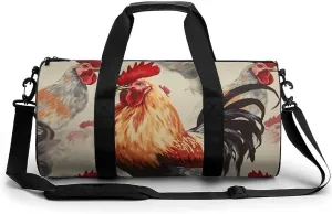 Travel Duffel Bag for Men And Women,Animal Art Chicken Painting Waterproof Sports Fitness Bag Portable Travel Duffel Bag