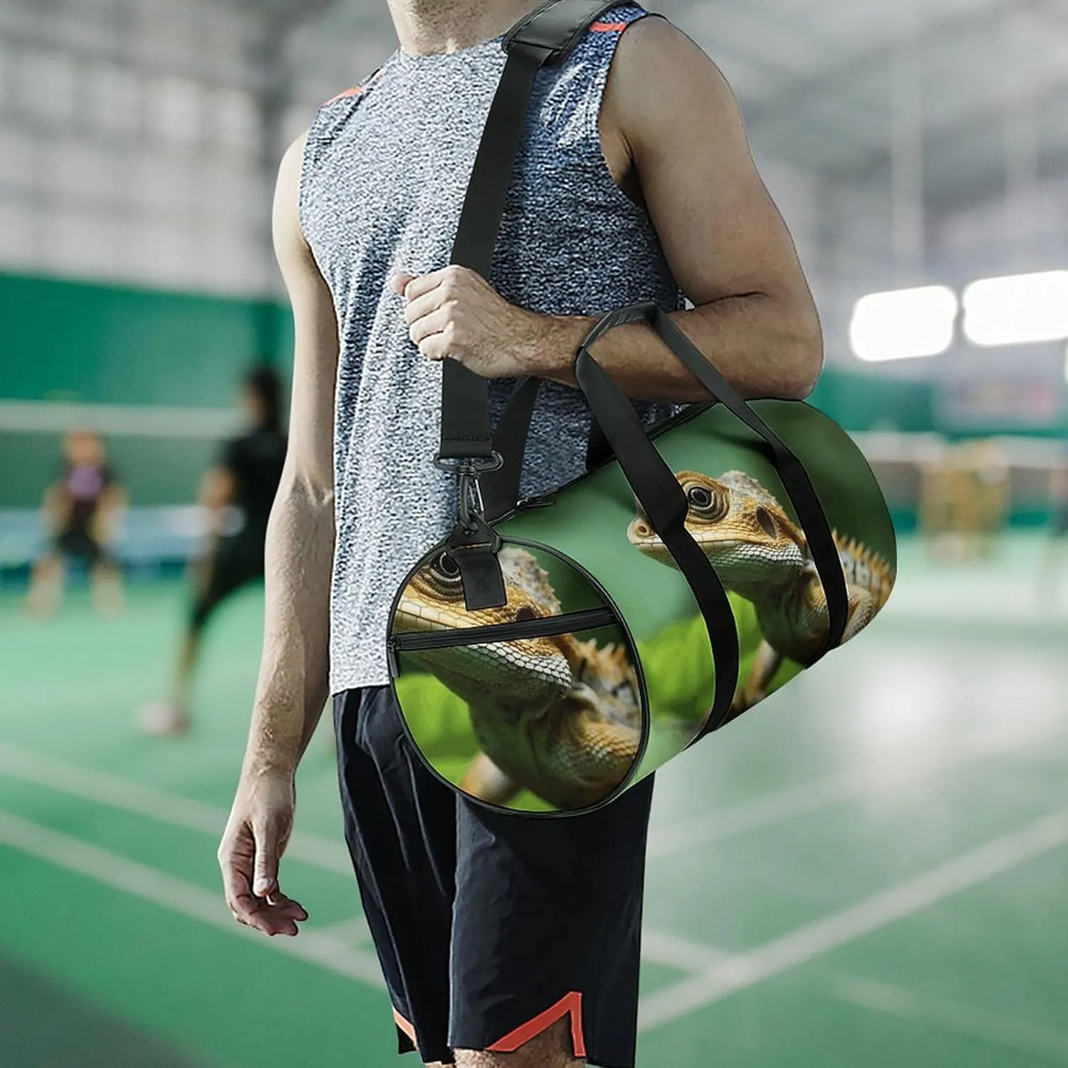 Travel Duffel Bag for Men And Women,Animal Lizard Waterproof Sports Fitness Bag Portable Travel Duffel Bag