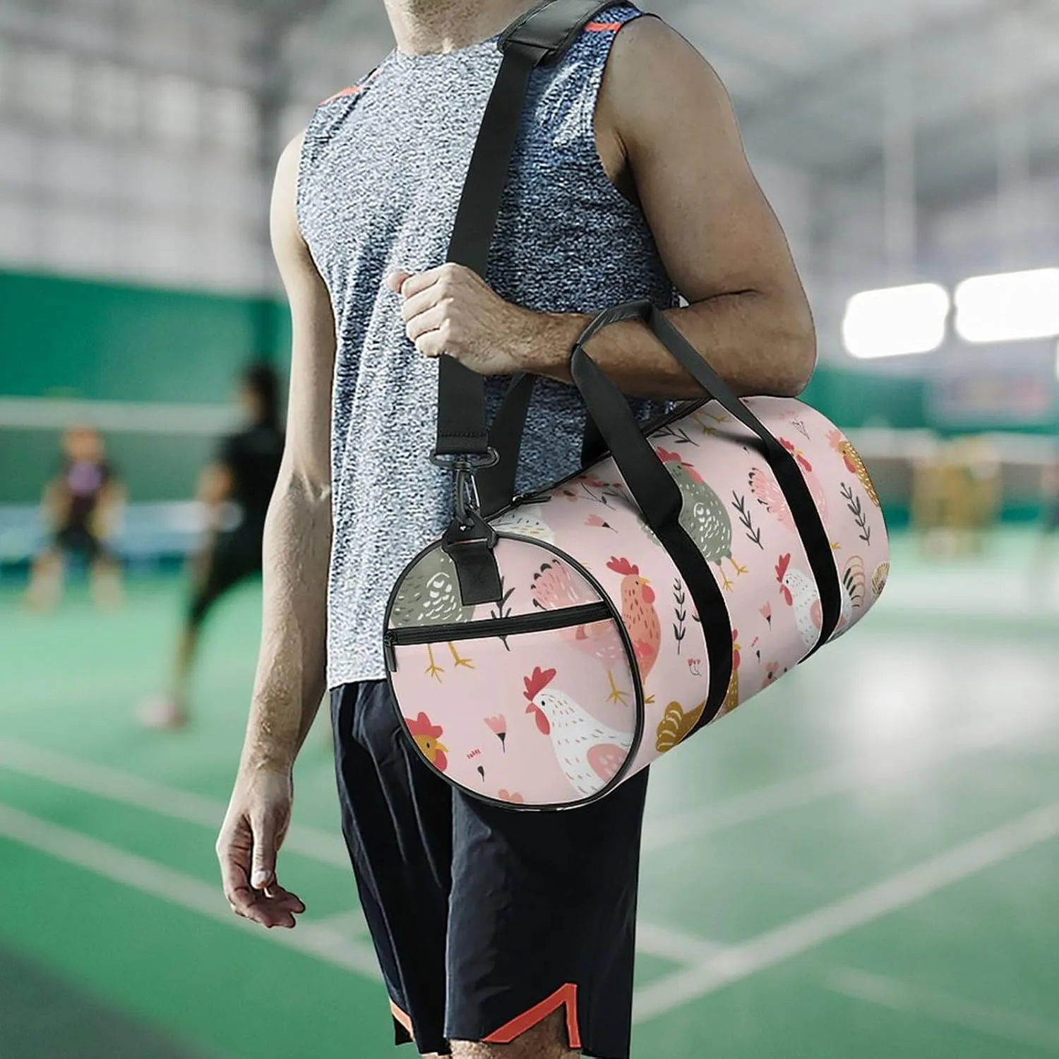 Travel Duffel Bag for Men And Women,Country Style Chicken Waterproof Sports Fitness Bag Portable Travel Duffel Bag
