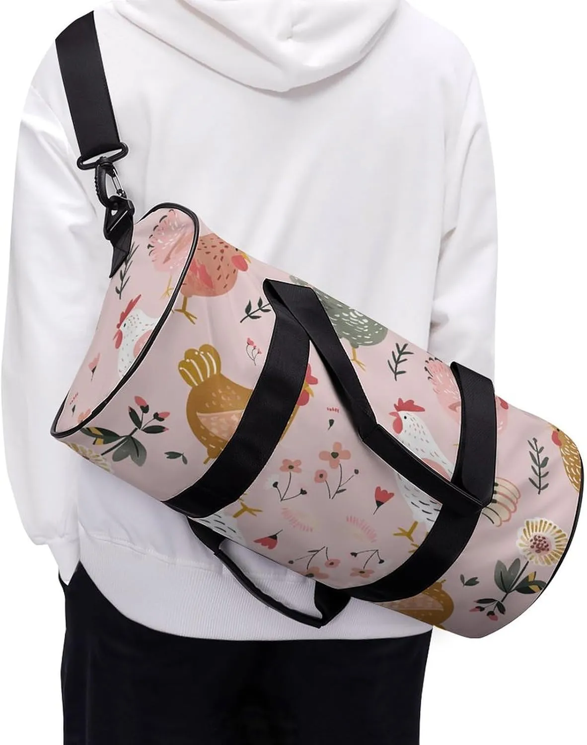 Travel Duffel Bag for Men And Women,Country Style Chicken Waterproof Sports Fitness Bag Portable Travel Duffel Bag