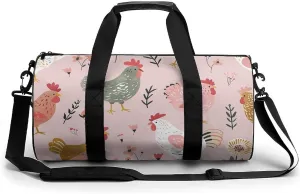 Travel Duffel Bag for Men And Women,Country Style Chicken Waterproof Sports Fitness Bag Portable Travel Duffel Bag