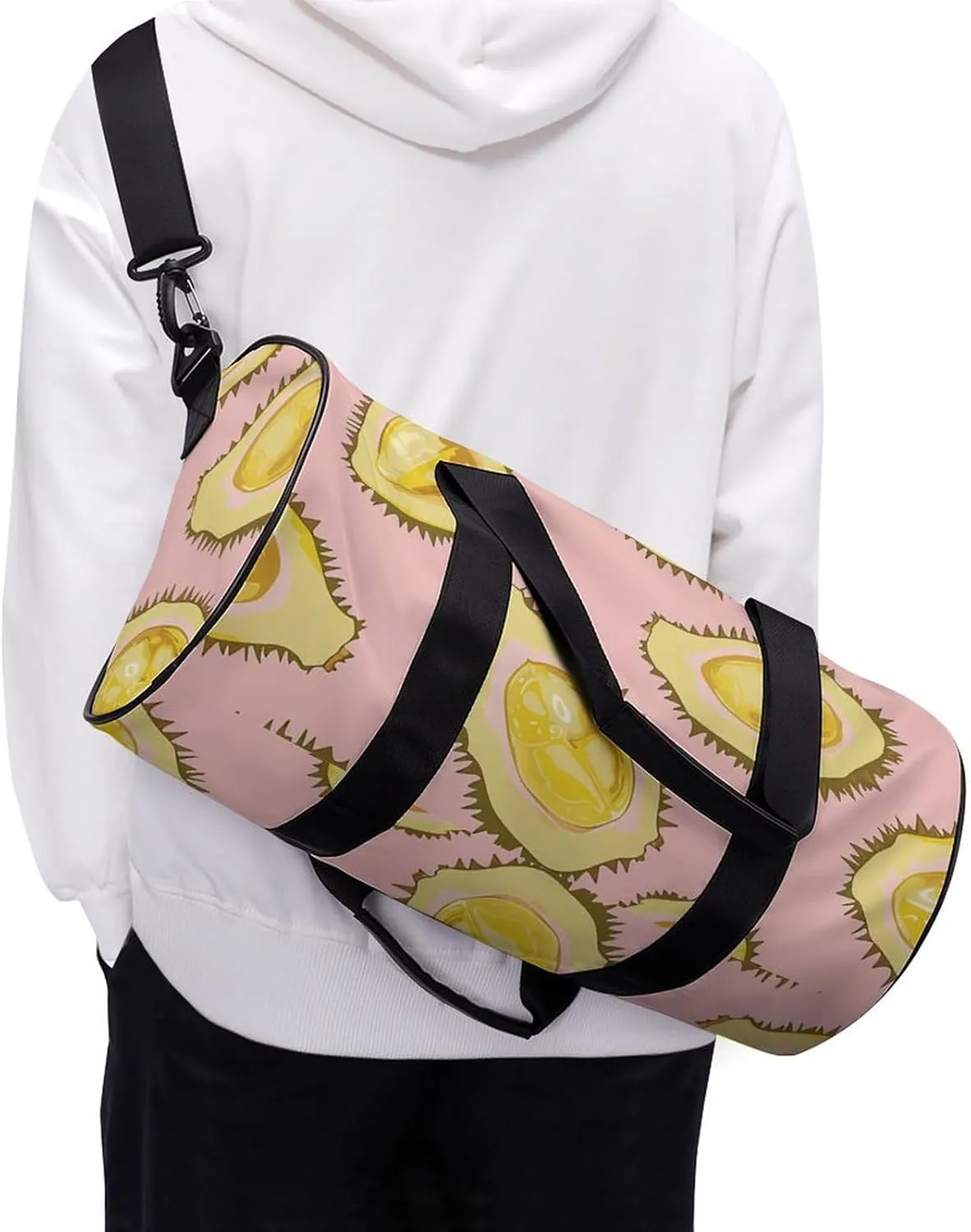 Travel Duffel Bag for Men And Women,Durian Cartoon Pattern Waterproof Sports Fitness Bag Portable Travel Duffel Bag