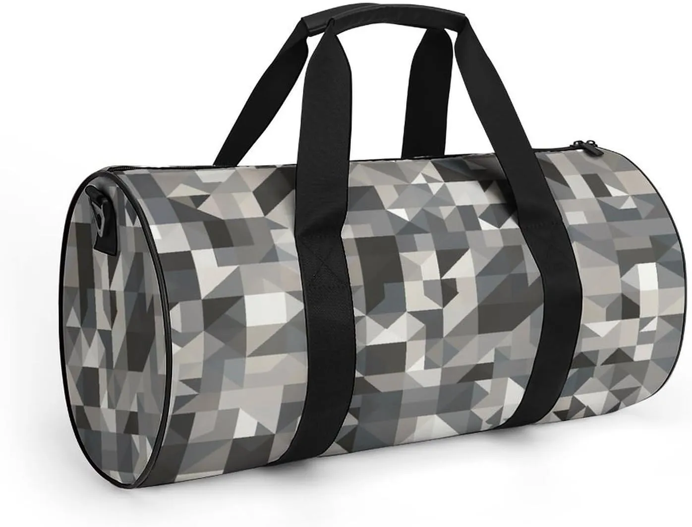Travel Duffel Bag for Men And Women,Gray Style Pattern Waterproof Sports Fitness Bag Portable Travel Duffel Bag, 17.7in/9in/9in