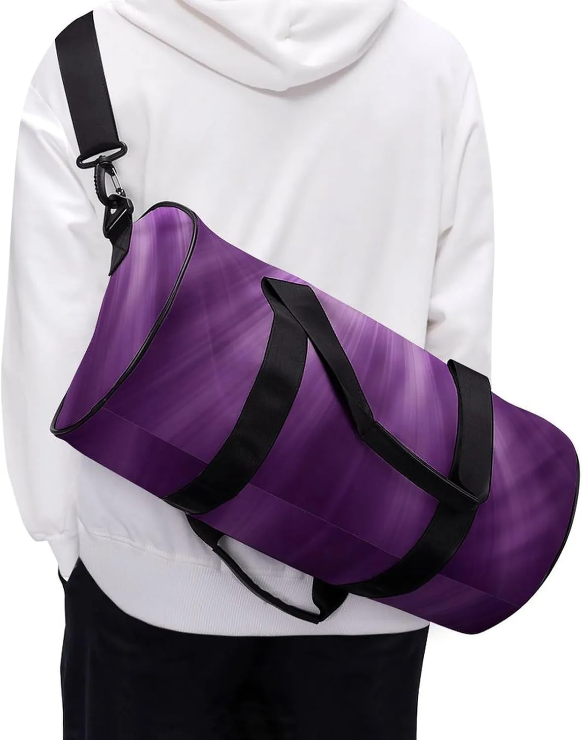 Travel Duffel Bag for Men And Women,Purple with Light Waterproof Sports Fitness Bag Portable Travel Duffel Bag