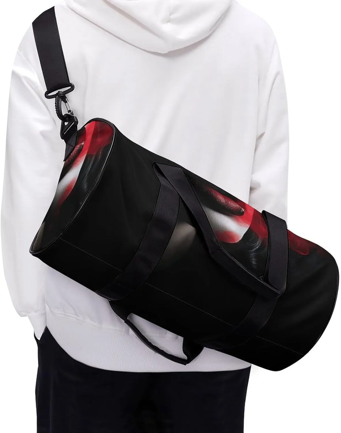 Travel Duffel Bag for Men And Women,Spit Out Red Smoke Waterproof Sports Fitness Bag Portable Travel Duffel Bag, 17.7in/9in/9in