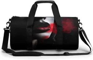 Travel Duffel Bag for Men And Women,Spit Out Red Smoke Waterproof Sports Fitness Bag Portable Travel Duffel Bag, 17.7in/9in/9in