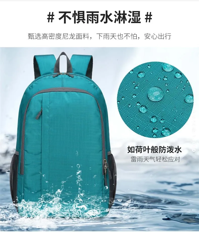 Travel - Hiking - mountaineering backpack, foldable waterproof outdoor leisure backpack, blue (blue)