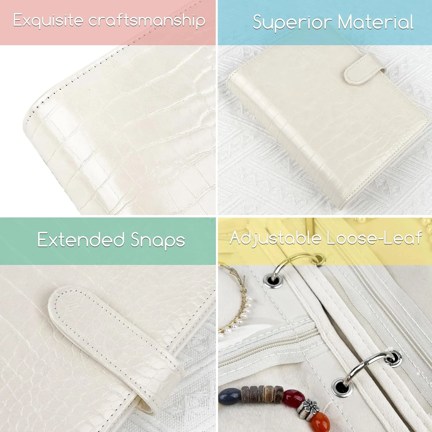 Travel Jewelry Organizer Case,Small Jewelry Bags Jewelry Storage Book Ring Binder with Clear Zipper Velvet Pouch for Traveling