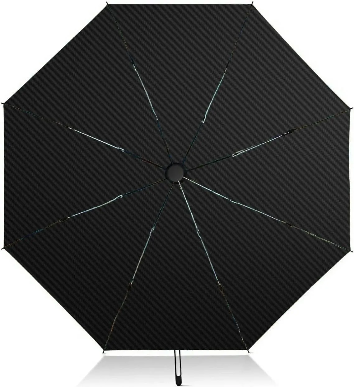 Travel Umbrella for Rain Windproof black and white floral Automatic Cute Portable Compact Umbrella for Women Purse Backpack Car Black Sun UV Protection