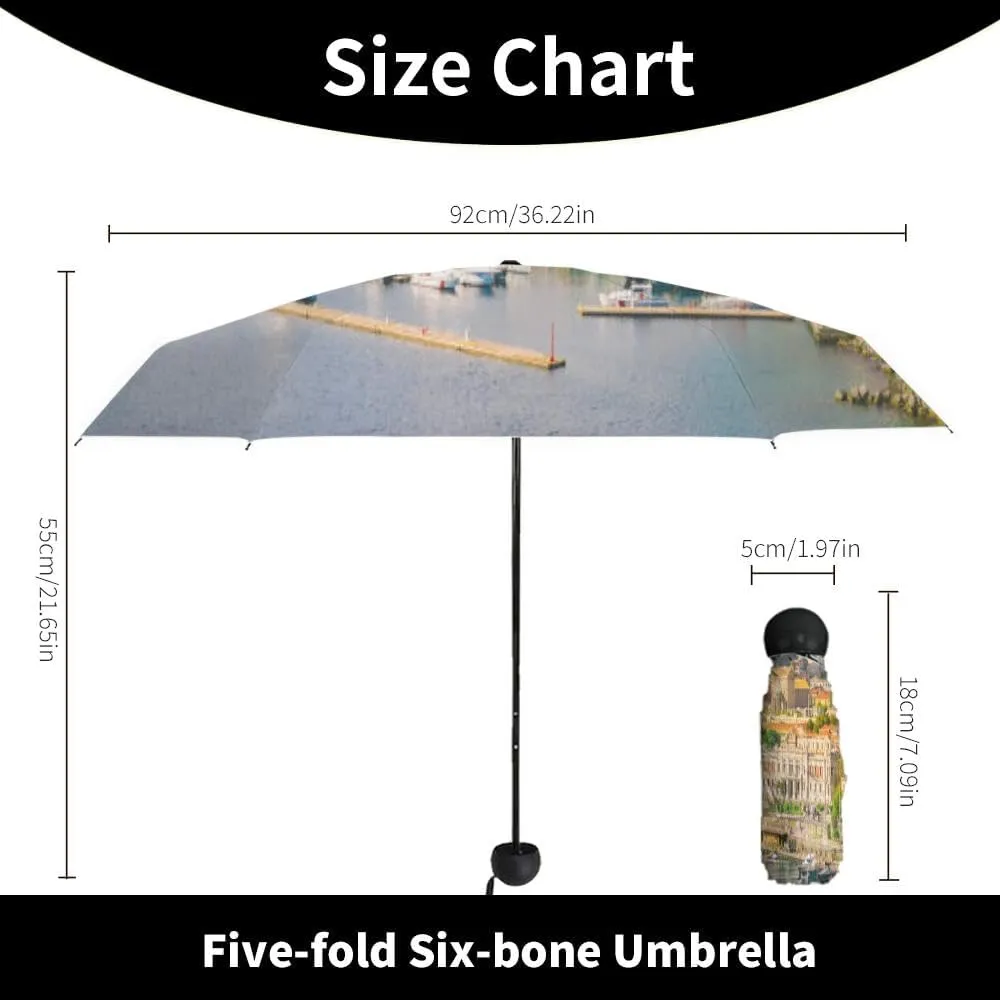 Travel Umbrella for Rain Windproof Jet airplane flying between the clouds Travel around the world Travel Automatic Cute Portable Compact Umbrella for Women Purse Backpack Car Black Sun UV Protection