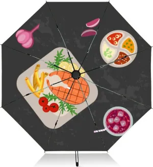 Travel Umbrella for Rain Windproof Set enteric bacteria Automatic Cute Portable Compact Umbrella for Women Purse Backpack Car Black Sun UV Protection
