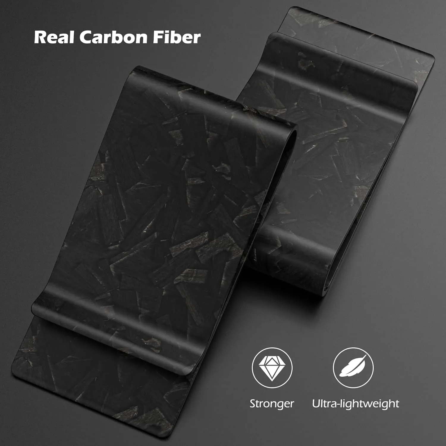 Travelambo Carbon Fiber Money Clip Front Pocket Wallet Minimalist Wallet Slim Wallet Credit Card Holder