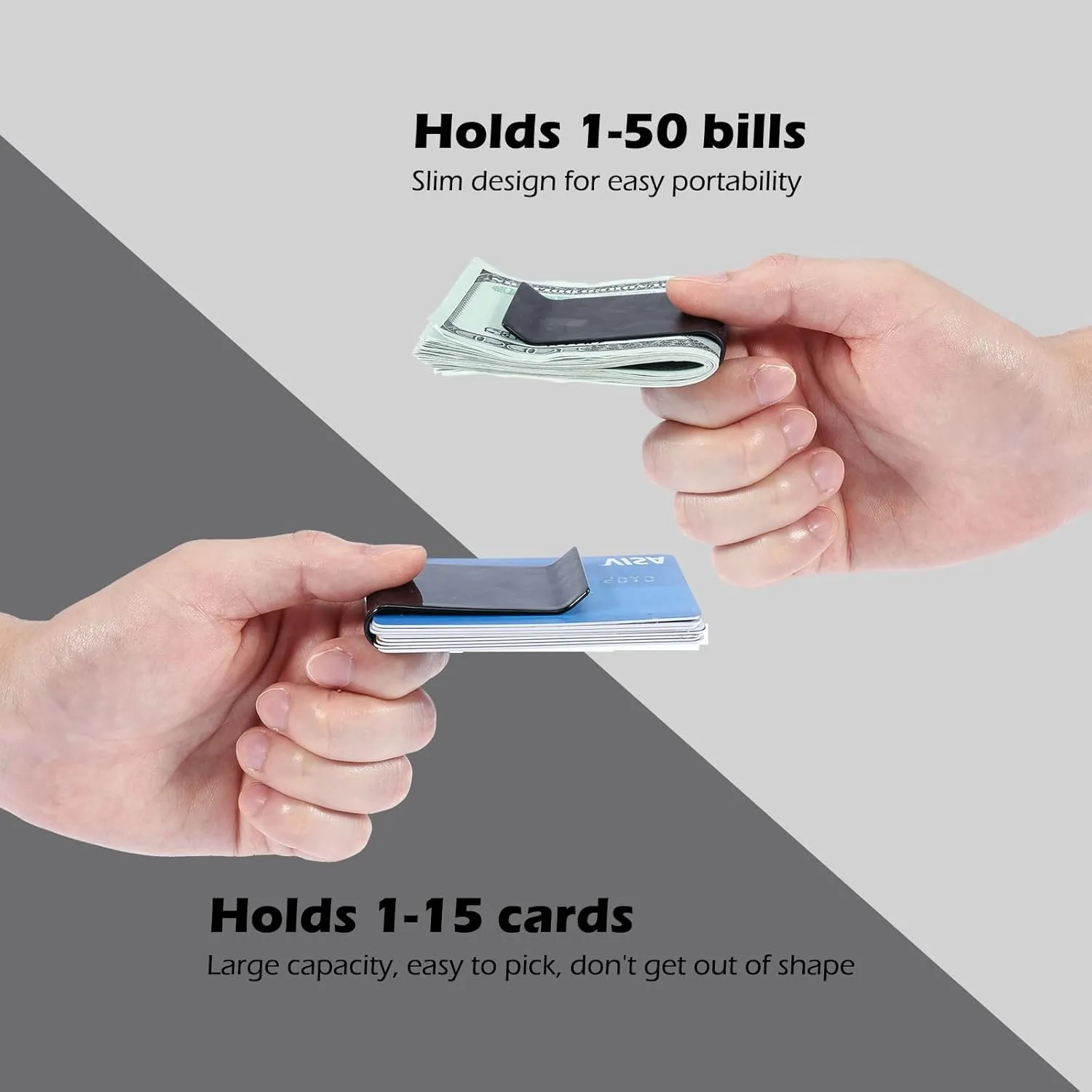 Travelambo Carbon Fiber Money Clip Front Pocket Wallet Minimalist Wallet Slim Wallet Credit Card Holder
