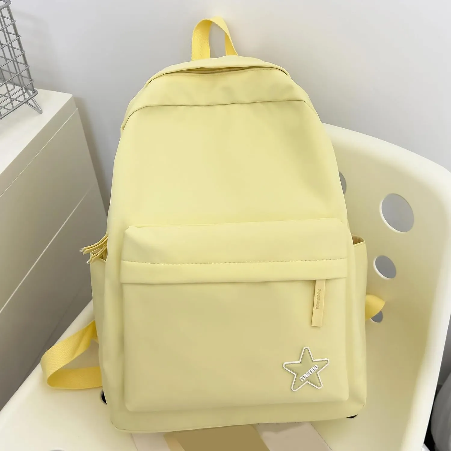 Trendy Student Backpack Casual Versatile Large Capacity Shoulder Bag for College Stylish Everyday Use (Yellow, One Size)