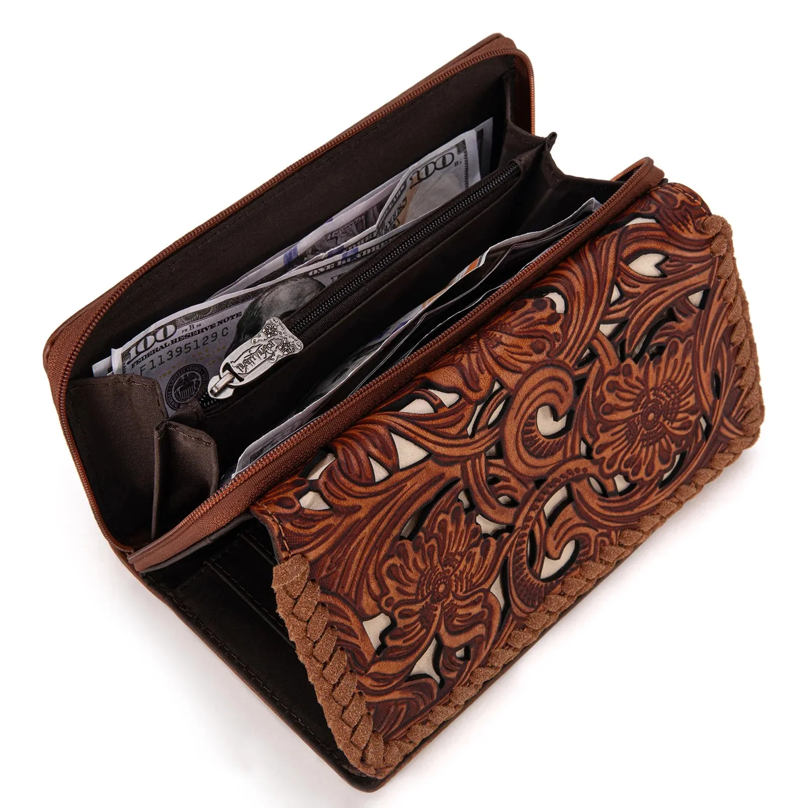 Trinity Ranch Floral Tooled Collection Wallet