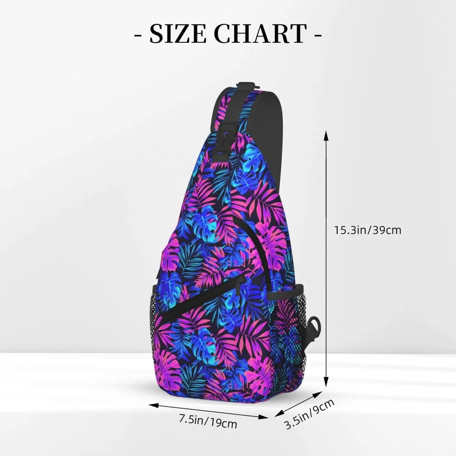 Tropical Hawaii Neon Palm Leav Crossbody bags for women Men Sling Bag Travel Chest Backpack Leisure Sports Outdoor Running Hiking