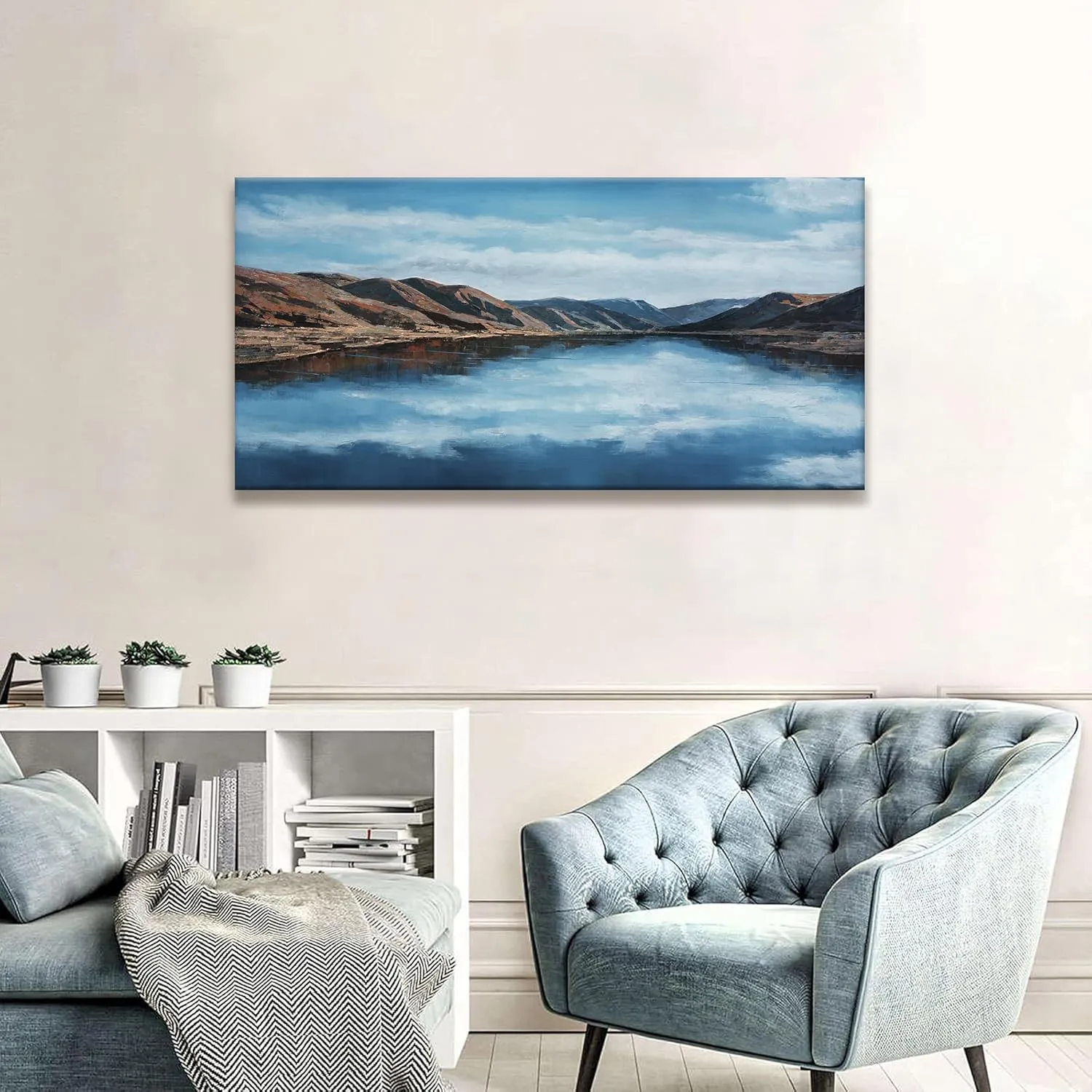 Tsomzxng Canvas Wall Art Decor Moraine Lake And Mountain Wall Art Landscape Pictures Modern Canvas Painting Prints Artwork Wall Decor For Bedroom Bathroom Home Wall Decoration 20"×40"