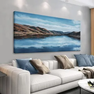 Tsomzxng Canvas Wall Art Decor Moraine Lake And Mountain Wall Art Landscape Pictures Modern Canvas Painting Prints Artwork Wall Decor For Bedroom Bathroom Home Wall Decoration 20"×40"