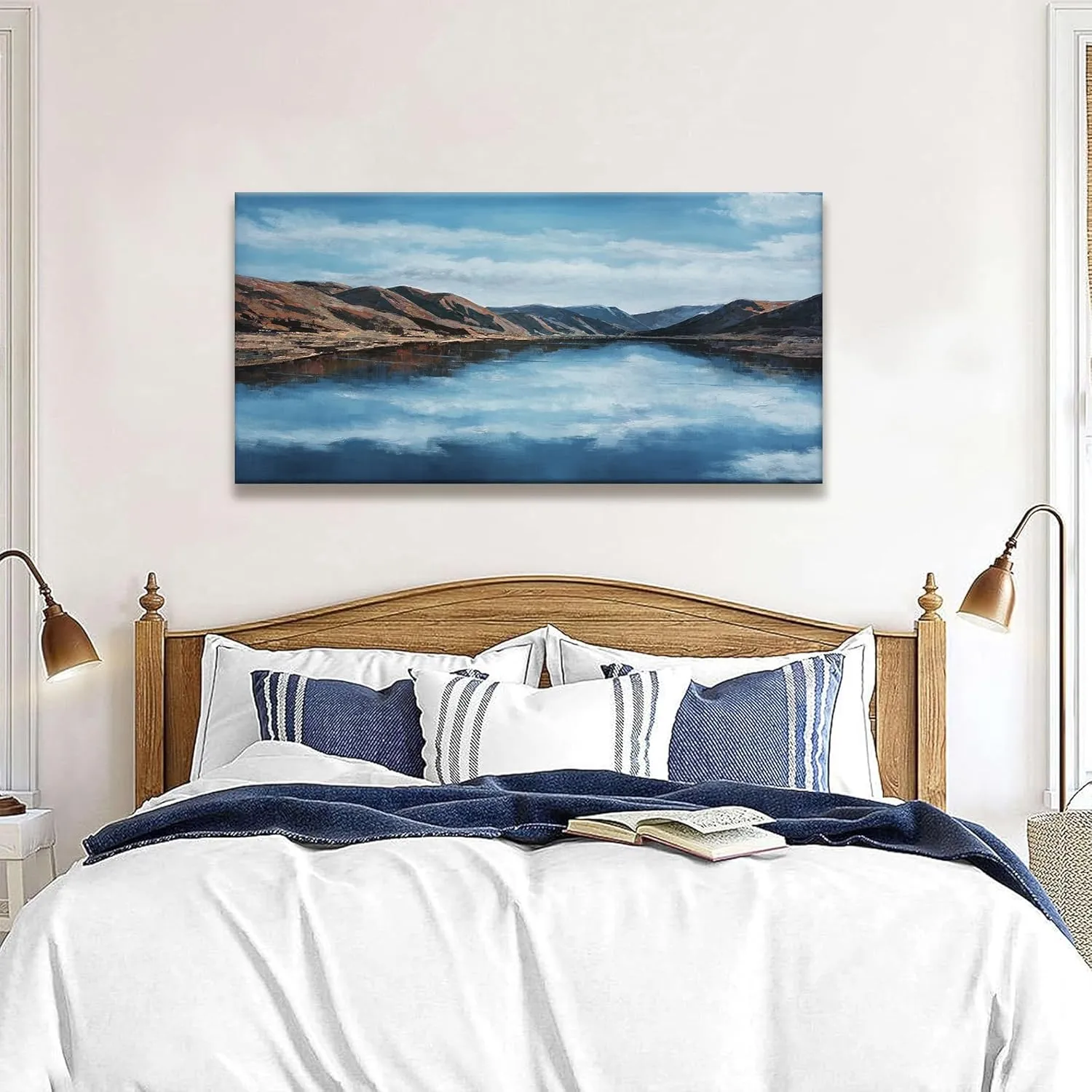 Tsomzxng Canvas Wall Art Decor Moraine Lake And Mountain Wall Art Landscape Pictures Modern Canvas Painting Prints Artwork Wall Decor For Bedroom Bathroom Home Wall Decoration 20"×40"