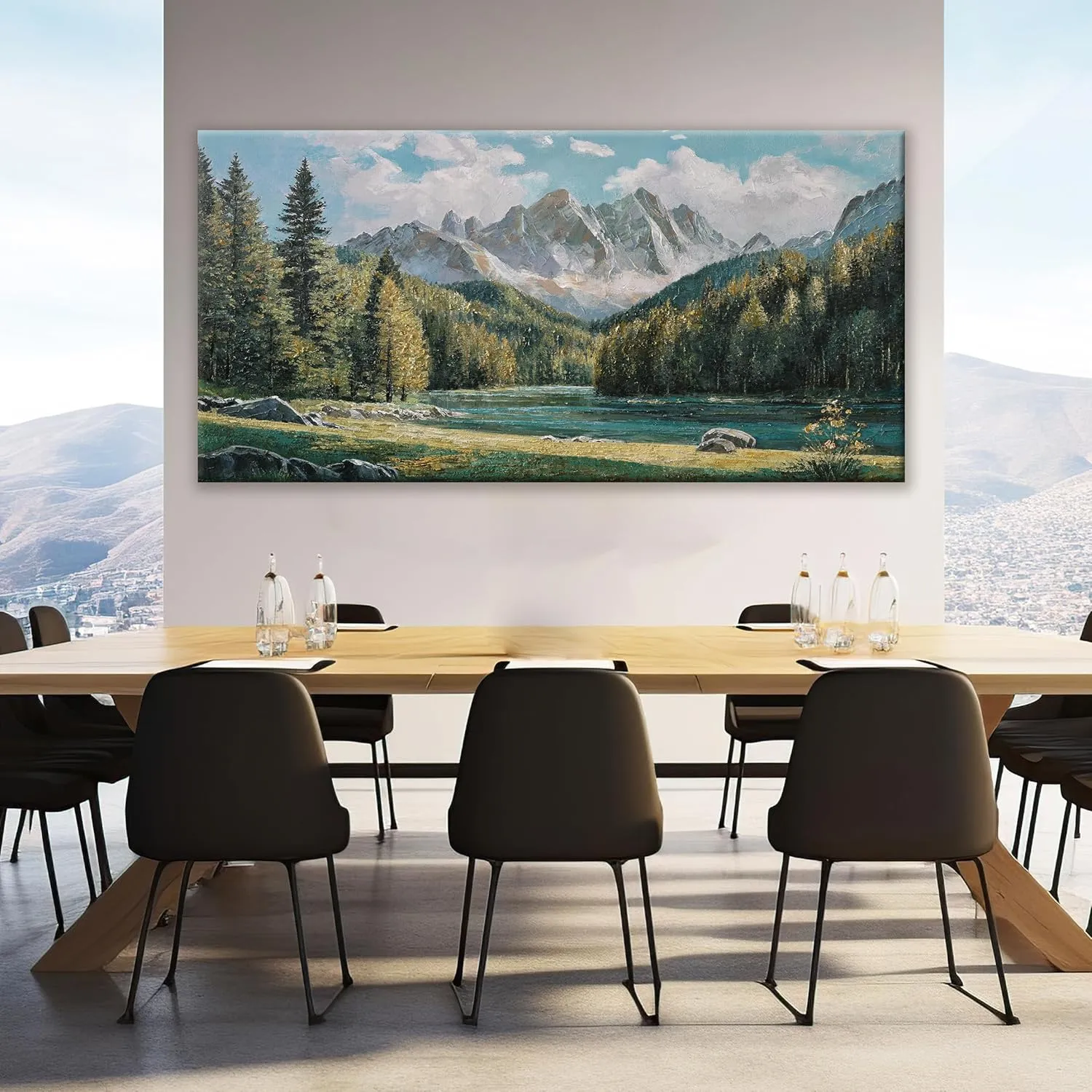 Tsomzxng Modern Wall Art Decor Natural Home Wall Decorations Canvas Art Wall Decor Prints Mountain Wilderness Landscape Large Wall Art For Living Room Wall Bedroom Kitchen Office Decor 29"×58"