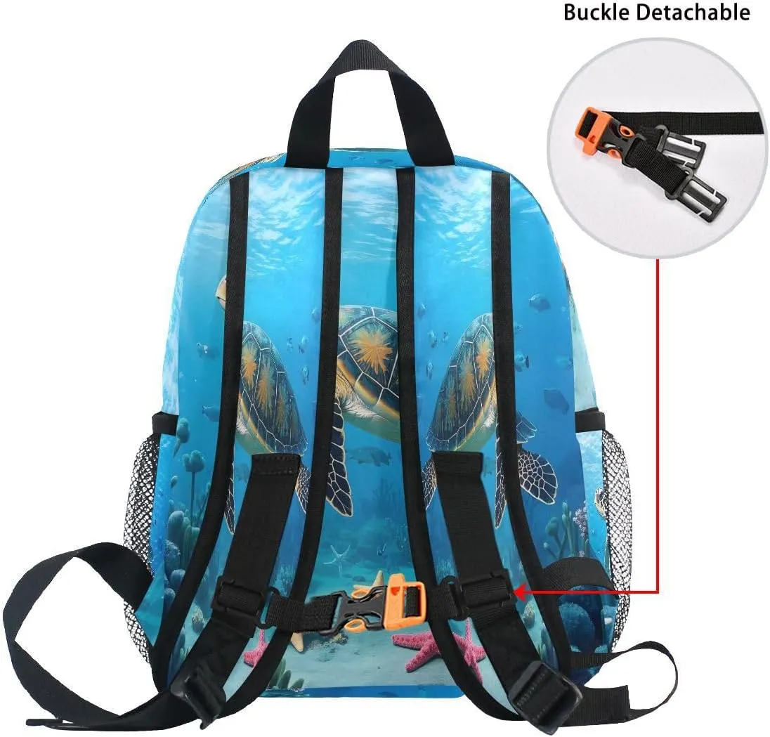 Turtle Seabed Toddlers Backpack Kid's School Bag for Boys Girls Kindergarten Preschool Nursery Travel Bag