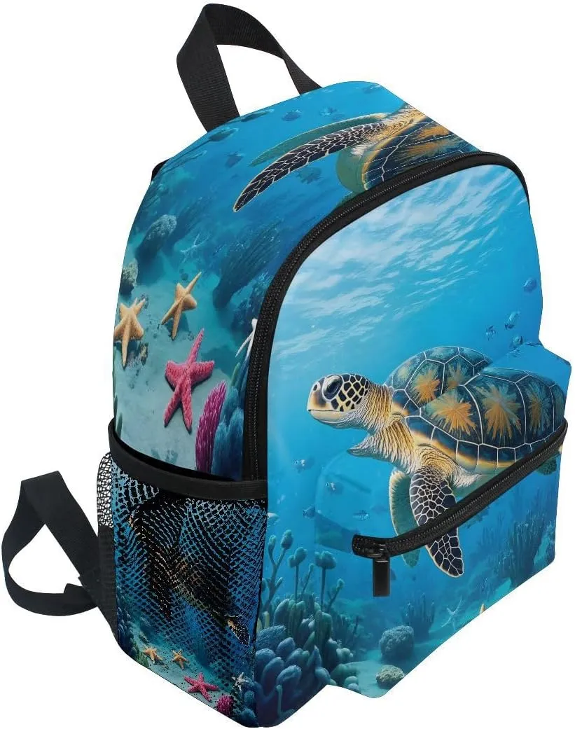 Turtle Seabed Toddlers Backpack Kid's School Bag for Boys Girls Kindergarten Preschool Nursery Travel Bag