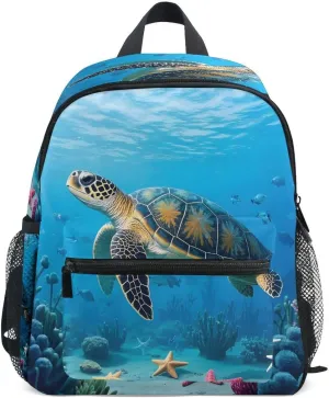 Turtle Seabed Toddlers Backpack Kid's School Bag for Boys Girls Kindergarten Preschool Nursery Travel Bag