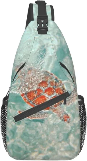 Turtle Shoulder Bag Sea Turtle Sling Backpack Daypack Casual Backpack Hiking Bag Beach Backpack Bag