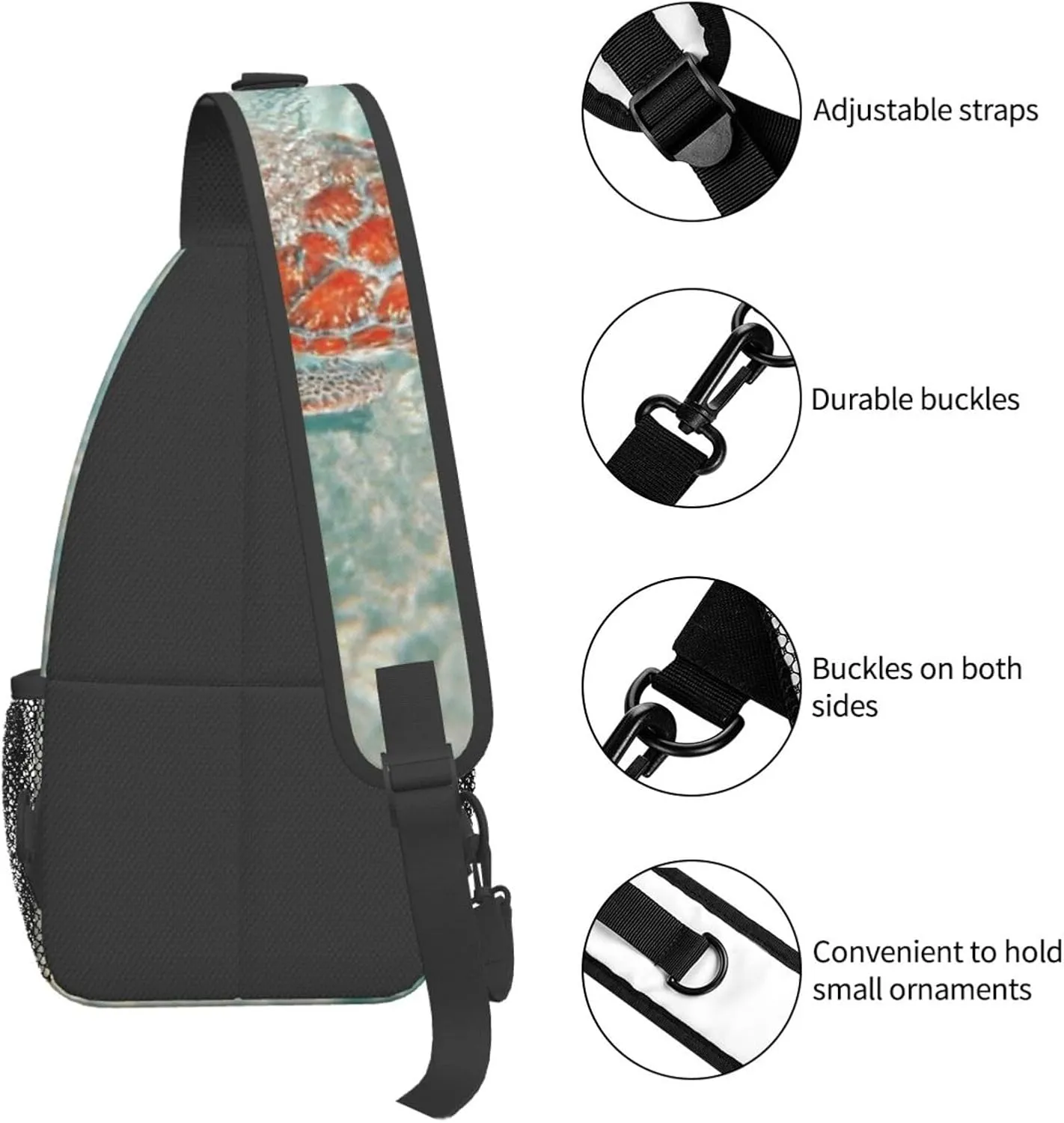 Turtle Shoulder Bag Sea Turtle Sling Backpack Daypack Casual Backpack Hiking Bag Beach Backpack Bag