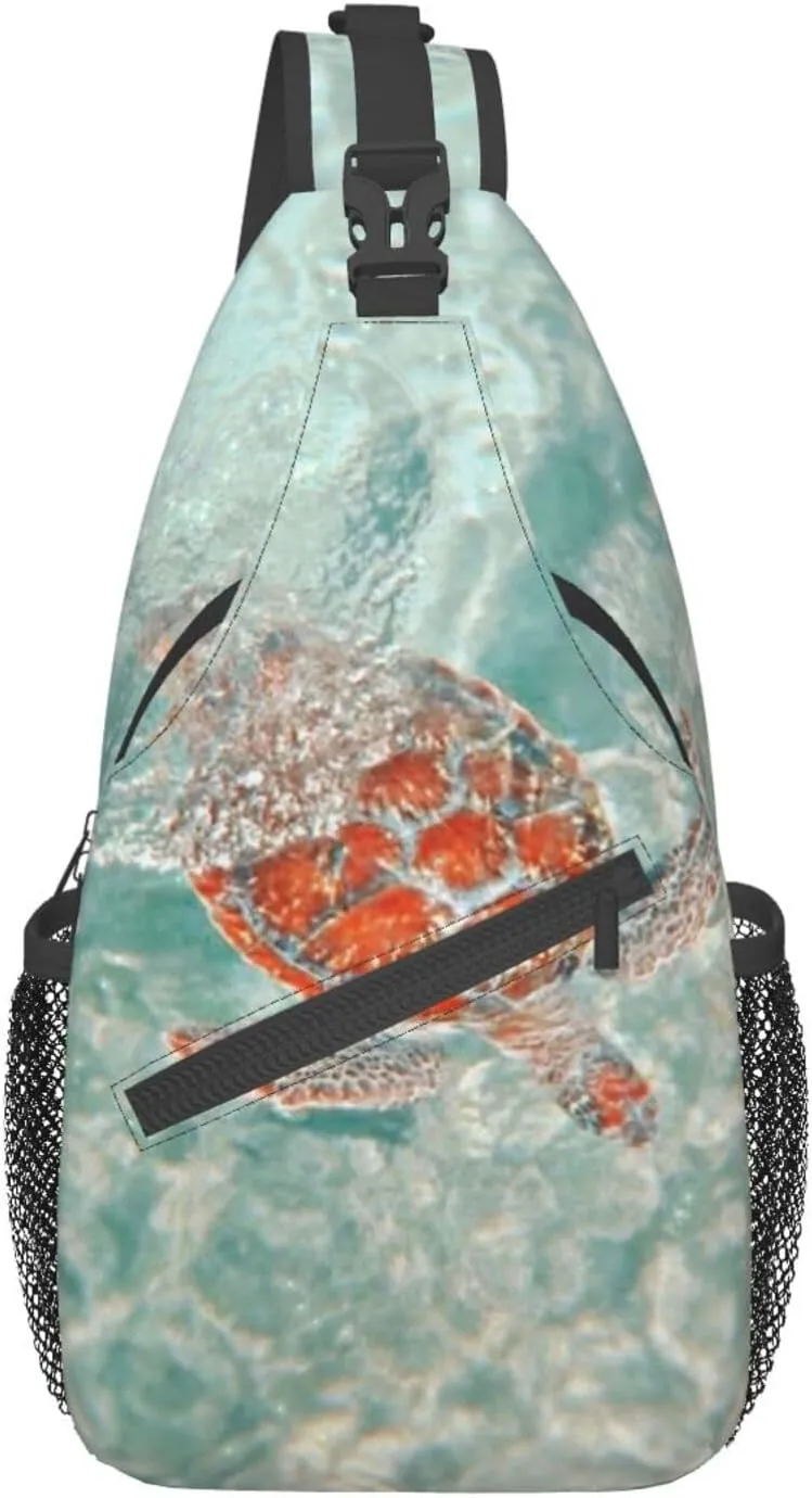 Turtle Shoulder Bag Sea Turtle Sling Backpack Daypack Casual Backpack Hiking Bag Beach Backpack Bag