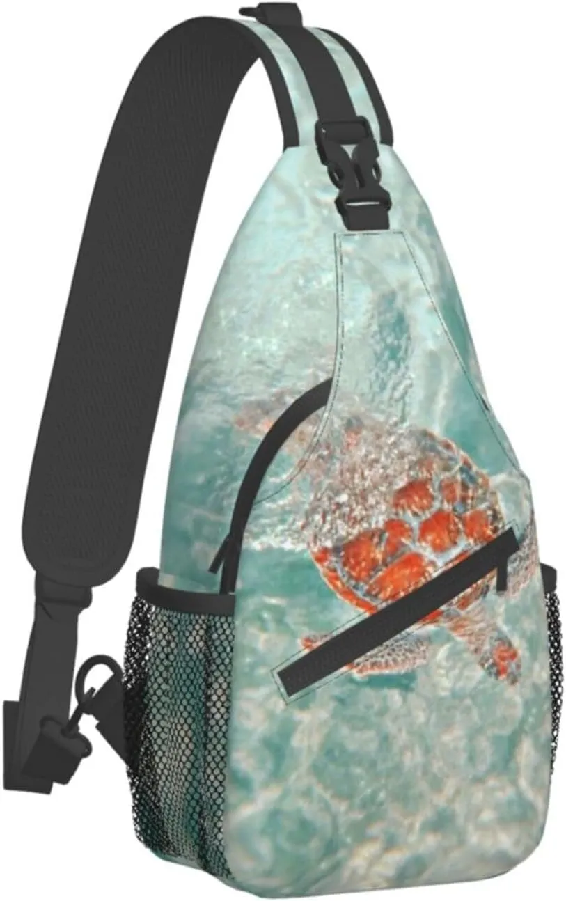 Turtle Shoulder Bag Sea Turtle Sling Backpack Daypack Casual Backpack Hiking Bag Beach Backpack Bag