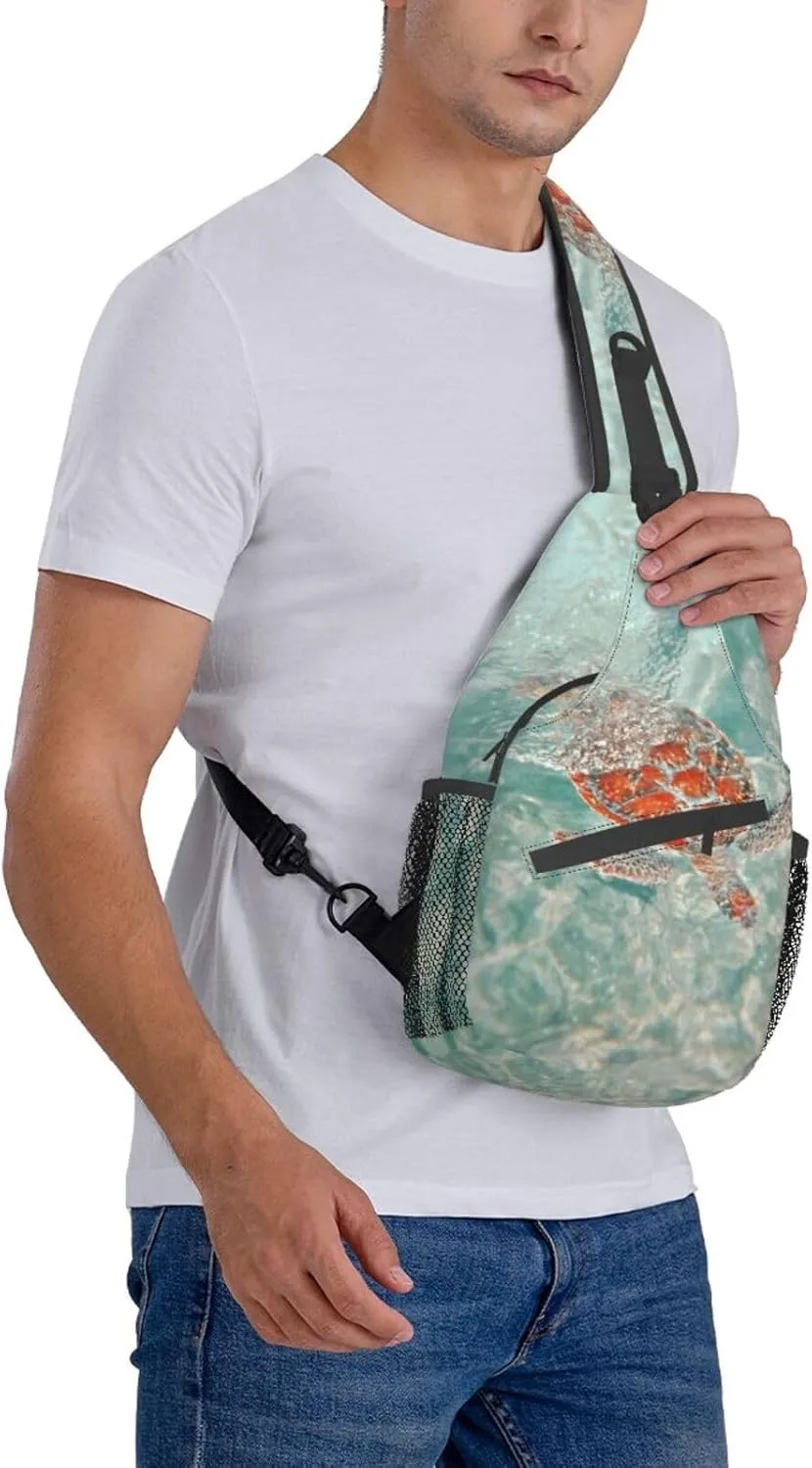 Turtle Shoulder Bag Sea Turtle Sling Backpack Daypack Casual Backpack Hiking Bag Beach Backpack Bag