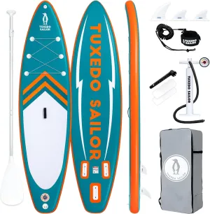 Tuxedo Sailor 10'6"×33"×6" Inflatable Stand Up Paddle Board with Premium SUP Accessories,Adults & Youth for All Skill Levels, Included with Board, Paddle, Pump, Fins, Backpack