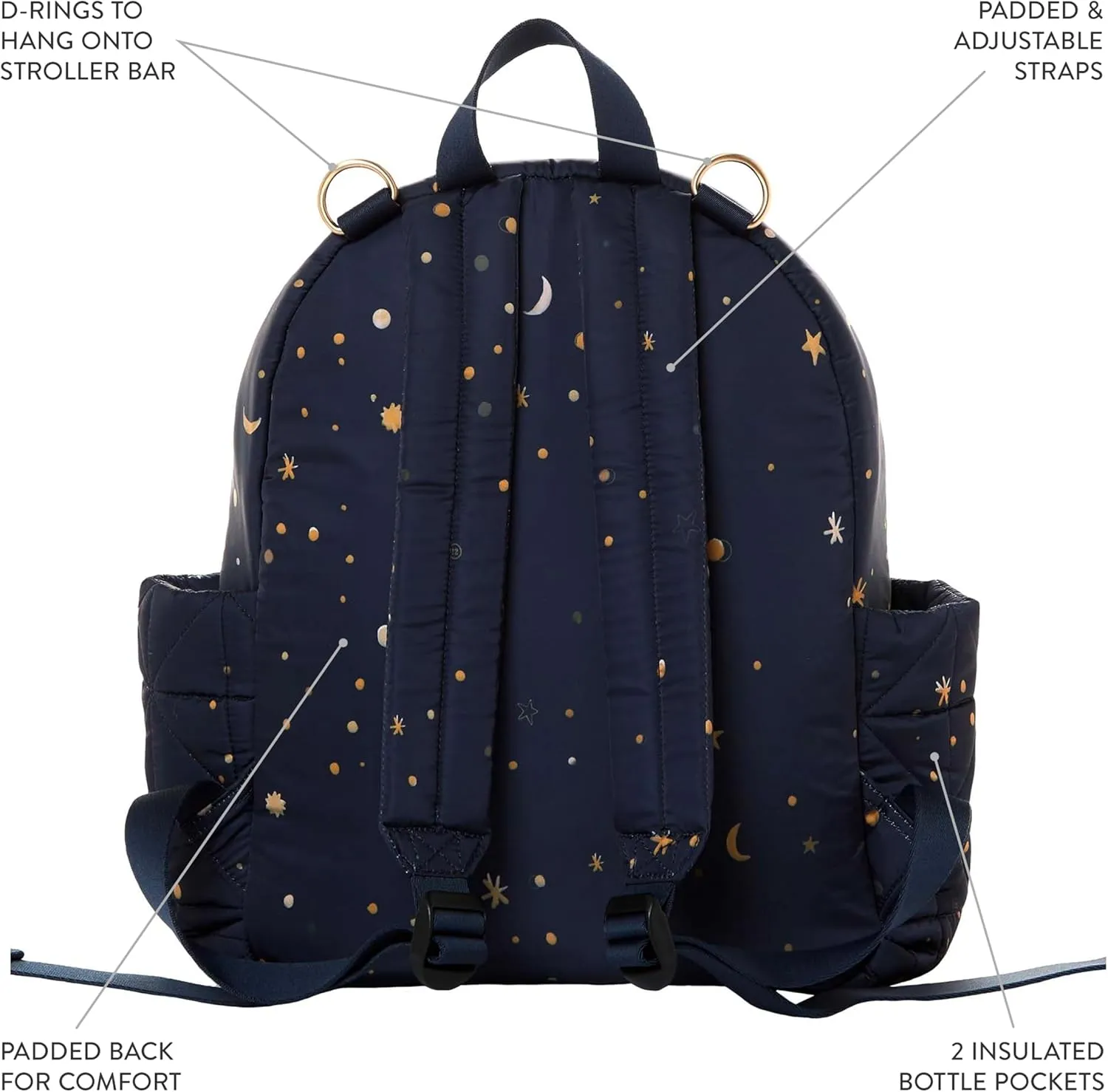 TWELVElittle Little Companion Diaper Bag Backpack 2.0 *NEW* with Changing Pad and Stroller Clips,Midnight