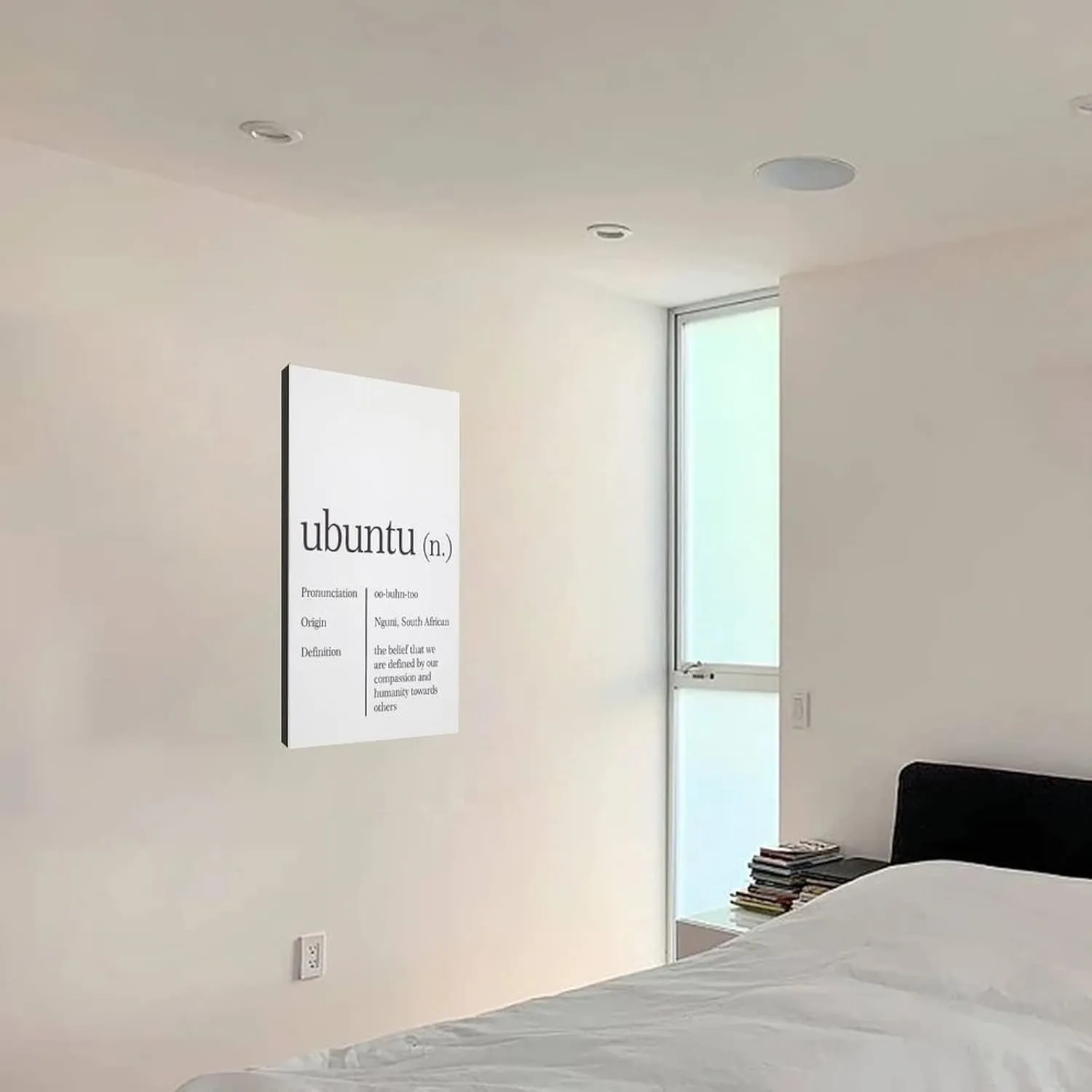 Ubuntu Definition Wall Art Quote Poster Painting Wall Art Poster Canvas Painting Posters and Prints Wall Art Pictures for Living Room Bedroom Decor 24x36inch(60x90cm) Frame-Style