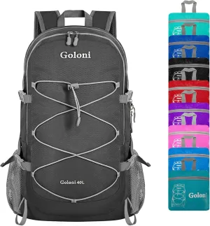 Ultra Lightweight Packable Backpack 40L - Foldable Hiking Backpack Water Resistant Small Foldable Daypack for Travel,Dark Grey