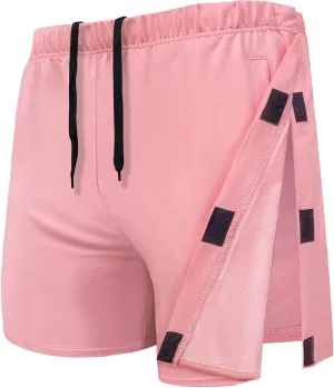 Unisex Hip Knee Surgery Recovery Shorts Men Tear Away Short Pant Breakaway Velcro Snap Shorts Adaptive Clothing Women
