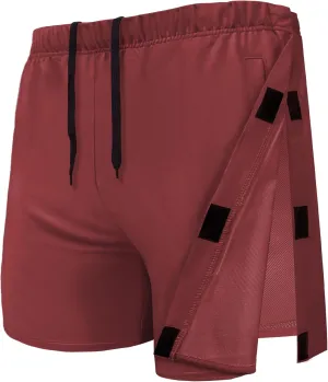 Unisex Hip Knee Surgery Recovery Shorts Men Tear Away Short Pant Breakaway Velcro Snap Shorts Adaptive Clothing Women