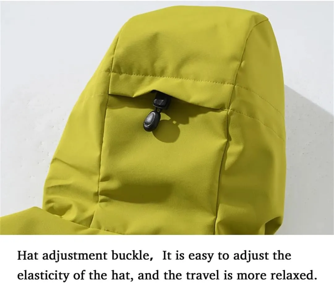 Unisex Outdoor Hiking Camping Trekking Windbreaker Sporty Rain Coat Hooded Climbing Waterproof Jacket