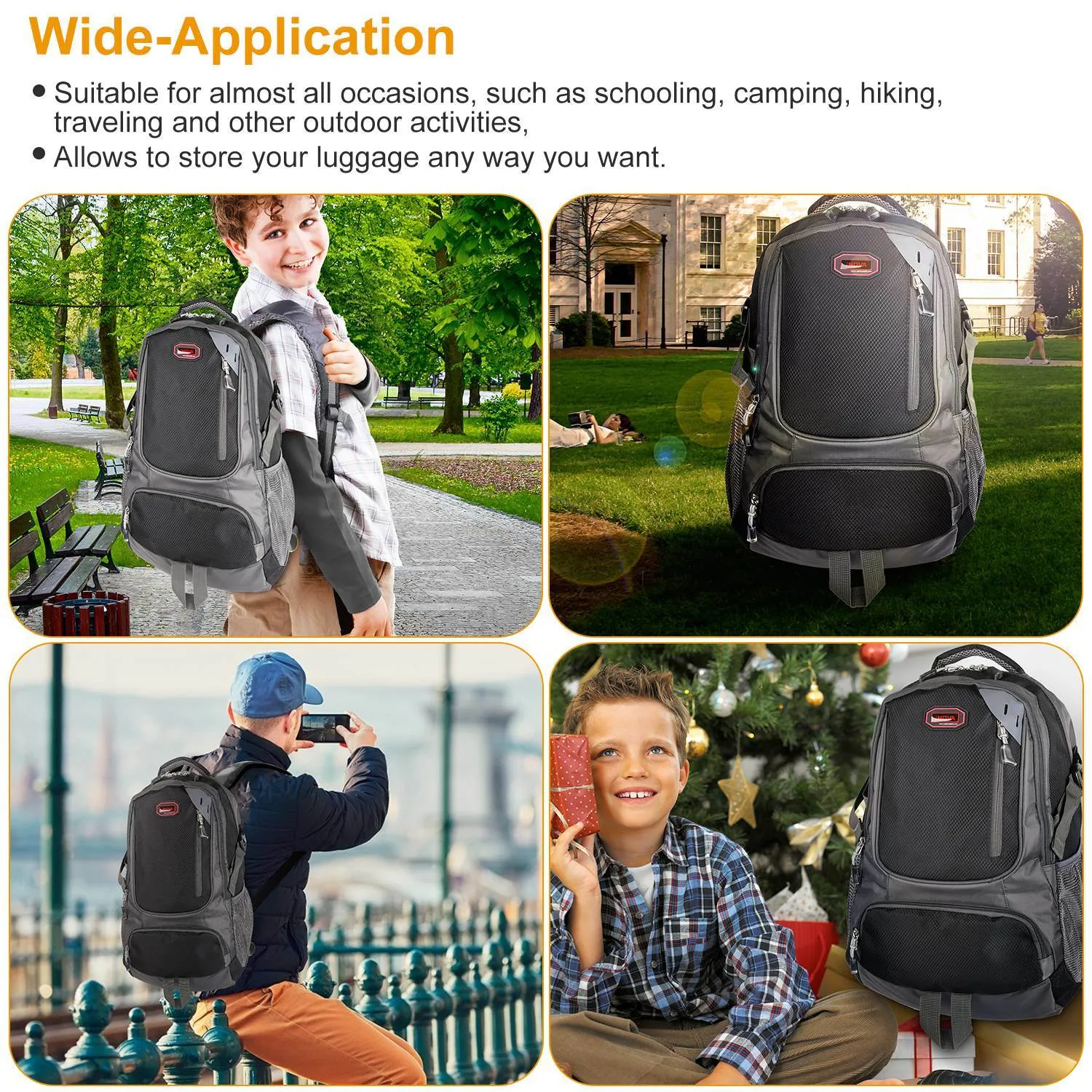 Unisex School Backpack Casual Travel Shoulder Bag