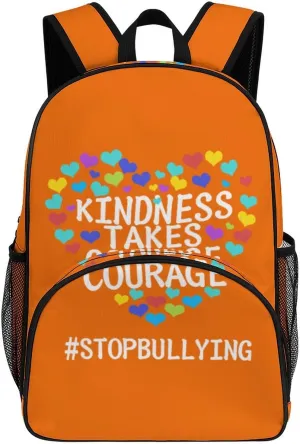 Unity Day - Kindness Takes Courage Anti Bullying Orange Backpack for Worker Teacher Business Hiking Travel Bag Shoulders Bag