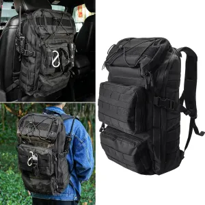 Universal Integrated Car Seat Tactical Back Bag for All Vehicles, Backpack and Seat Bag Combined Into One for Travel,Work,Camping,Hunting,Hiking,Sports