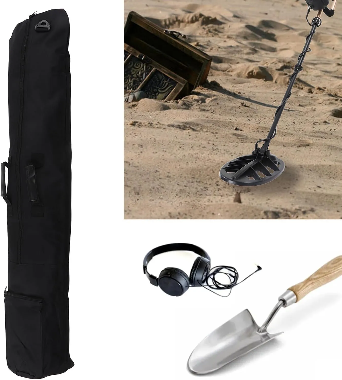 Universal Metal Detector Carry Bag, All Purpose Padded Carry Bag, Metal Detector Backpack, with Side Pocket and Adjustable Waist Strap, for Outdoor Camping